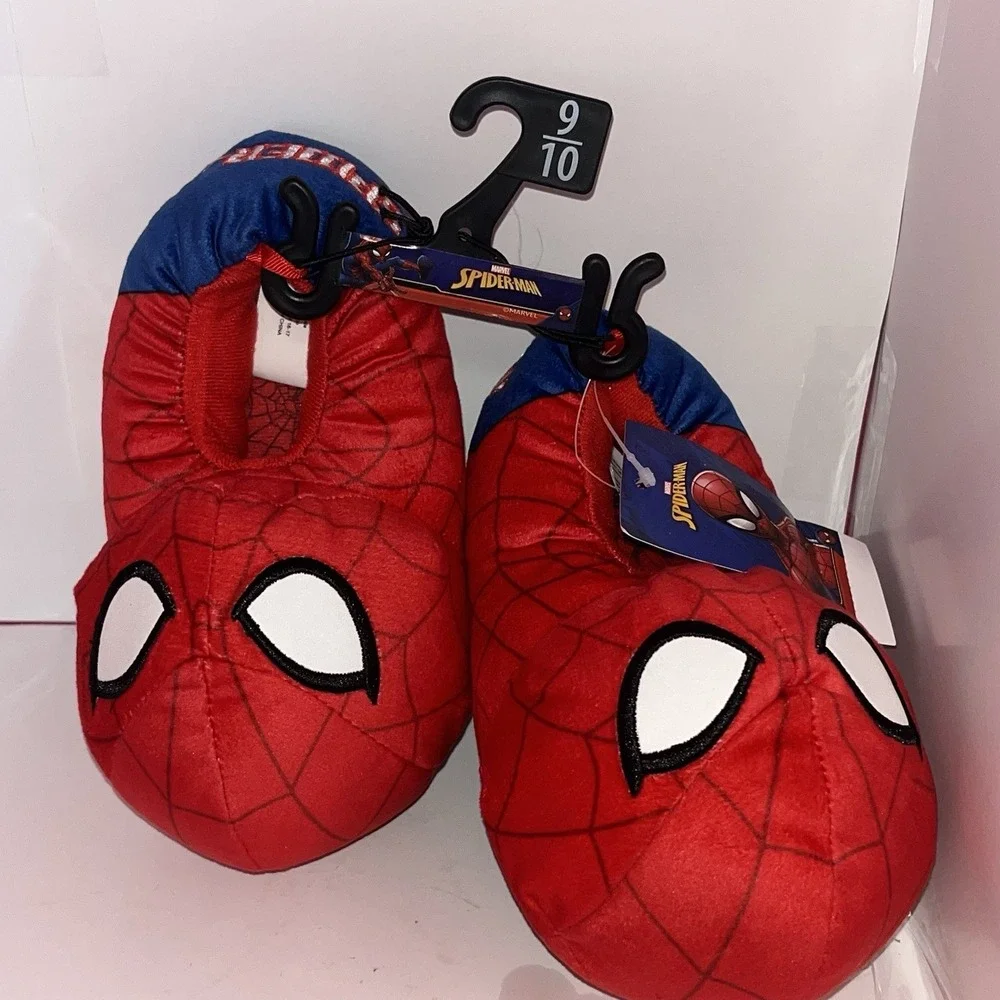 Marvel SpiderMan Plush House‎ Shoes Slippers Toddler Children's Size 9/10 NWT